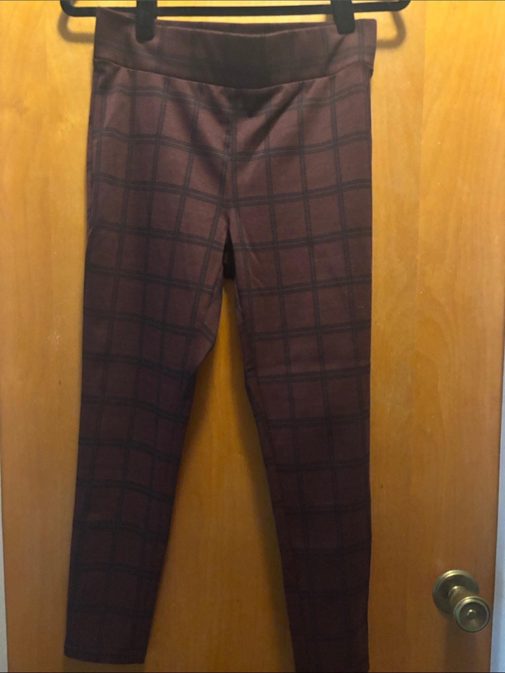 LOFT Burgundy Plaid Ankle Pants